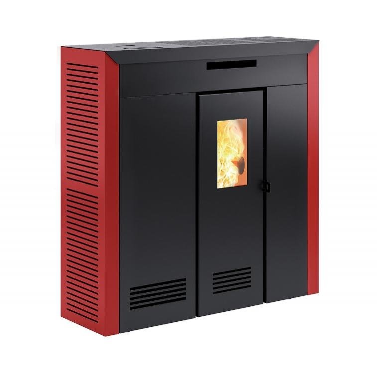 Carmen Slim Pelletofen 12 kW kanalisierbar – nur 28 cm Tiefe, Wirkungsgrad 96 %